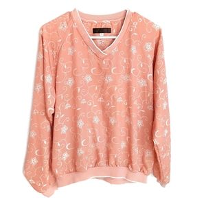 DANA LEE SPORTSWEAR Floral Bomber Style Sweatshirt Top Size Small / Medium